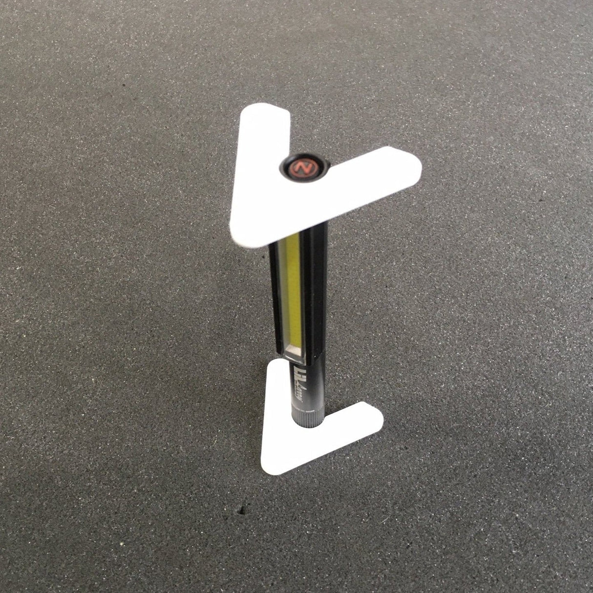 Lil Larry Pocket Light with Grandwork Legs used vertically, light at top..