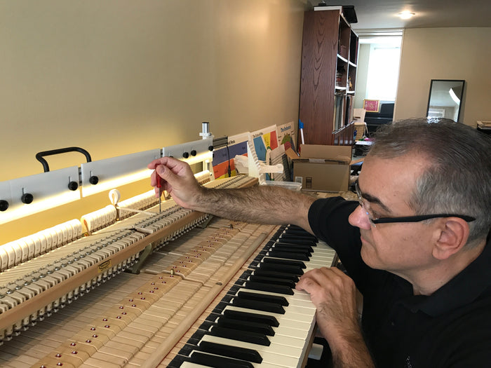 Mario Igrec adjusting drop with a Grandwork Regulating Rack.