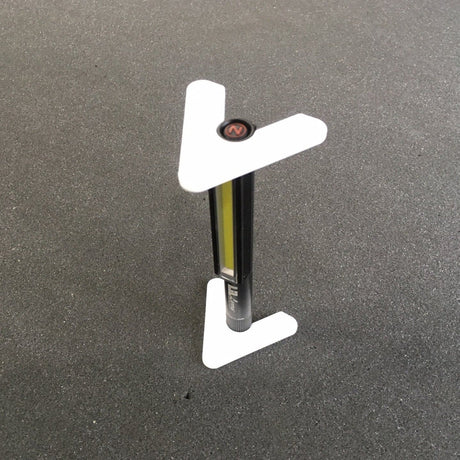 Lil Larry Pocket Light with Grandwork Legs used vertically, light at top..